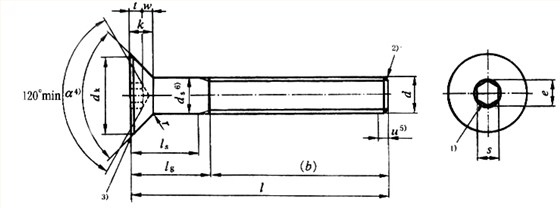 國(guó)標(biāo)號(hào)gb/70.3-2000內(nèi)六角沉頭螺絲，